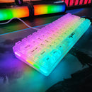 61Tasten vollstndig transparente kabelgebundene GamingTastatur mit RGBHintergrundbeleuchtung ergonomischem Design tragbare und ultrakompakte 60MiniFilmTastatur USBAnschluss kompatibel mit Laptops Macs PCs geeignet fr Broarbeit Gaming R
