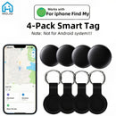 4 Stcke Smart Tag ATracker Drahtloser WalletSpion fr iPhone Find My App nur fr iOS nicht fr Android Weltweite Positionierung von verlorenen Gegenstnden wie Schlssel Auto Haustier Koffer Ruckscke Taschen austauschbare Batterie Keine mo